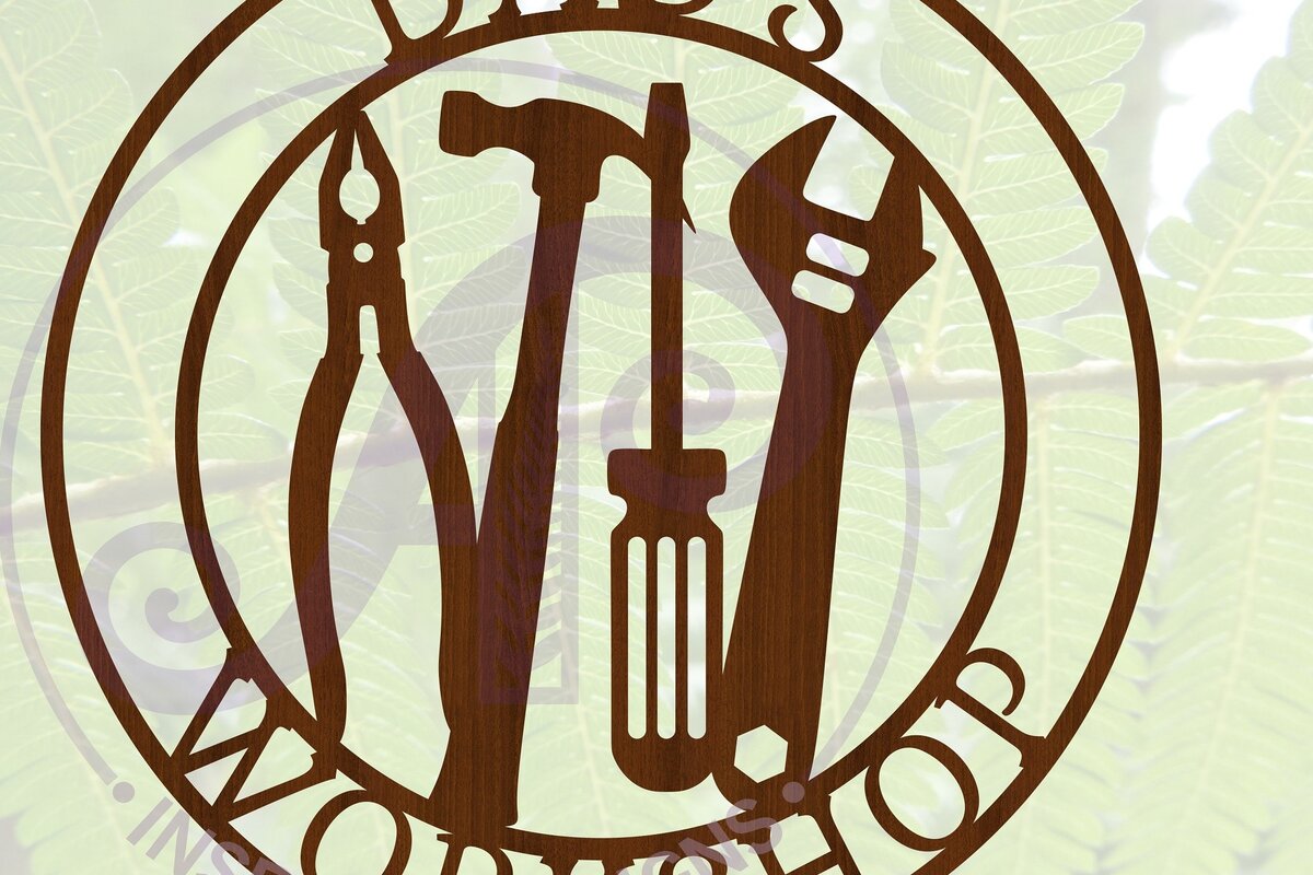 Intra απο ξύλο plywood  Χρώμα wenge 3mm-4mm πάχος - Dads Workshop Tools Sign Cut file Δίασταση 30x20 cm INTRAFABR-68451210