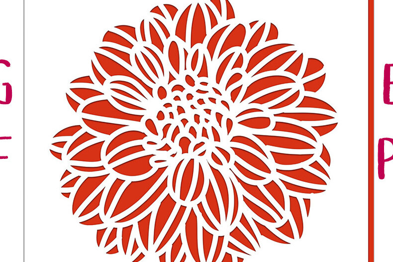 Σετ των 2 Intra απο ξύλο plywood  Χρώμα wenge 3mm-4mm πάχος - αποκοπής Card Dahlia Δίασταση 5x5 cm INTRAFABR-80983358