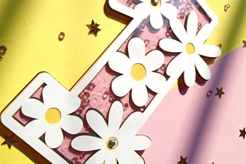 Intra απο ξύλο plywood  Χρώμα wenge 3mm-4mm πάχος - Daisy Birthday Numbers 3D Δίασταση 20x20 cm INTRAFABR-8335732