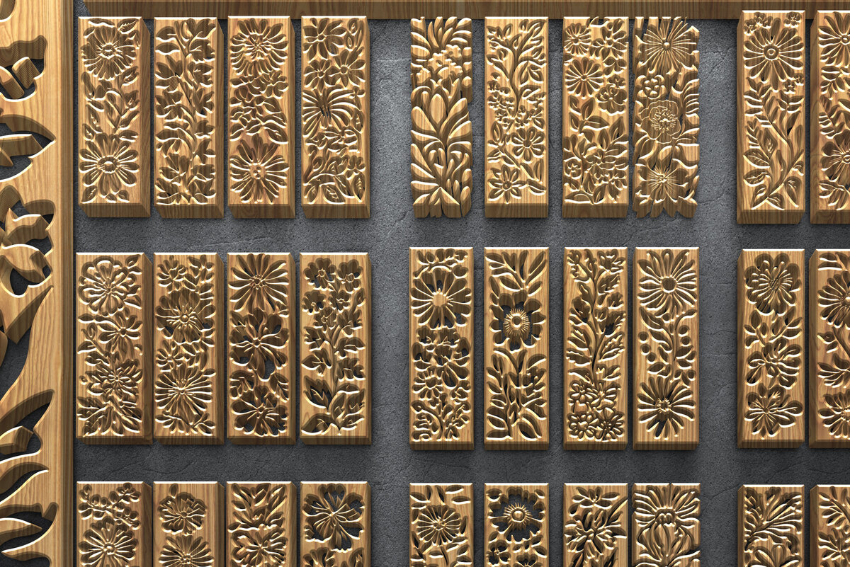 Intra απο ξύλο plywood  Χρώμα wenge 3mm-4mm πάχος - Πακέτο λουλουδιών Daisy Bloom Δίασταση 3200x7200 cm INTRAFABR-122114048