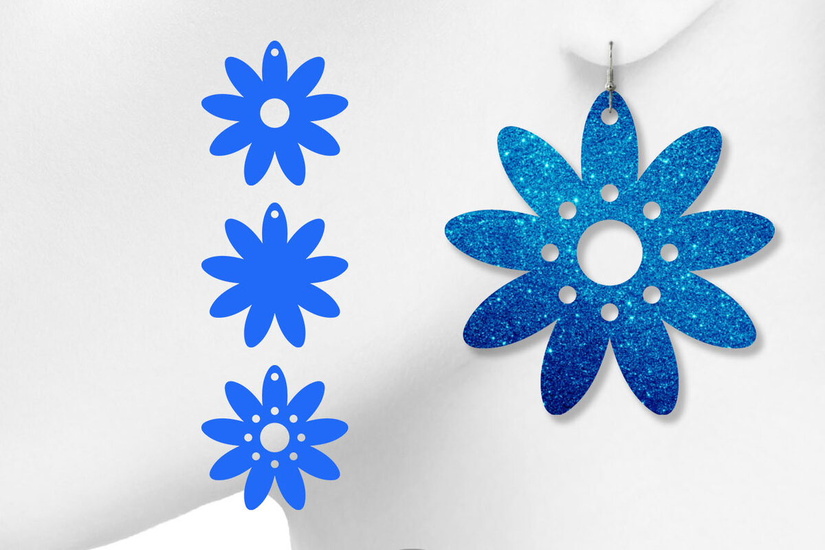 Σετ των 3 Intra απο ξύλο plywood  Χρώμα wenge 3mm-4mm πάχος - Σκουλαρίκια Μαργαρίτα, Σκουλαρίκια λουλουδιών Δίασταση 3x3 cm INTRAFABR-21703291