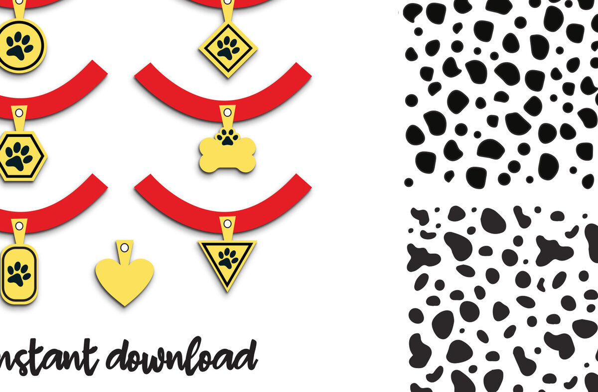 Σετ των 2 Intra απο ξύλο plywood  Χρώμα wenge 3mm-4mm πάχος - Μοτίβο Δαλματίας με κηλίδες με γιακά Δίασταση 6x6 cm INTRAFABR-88235543