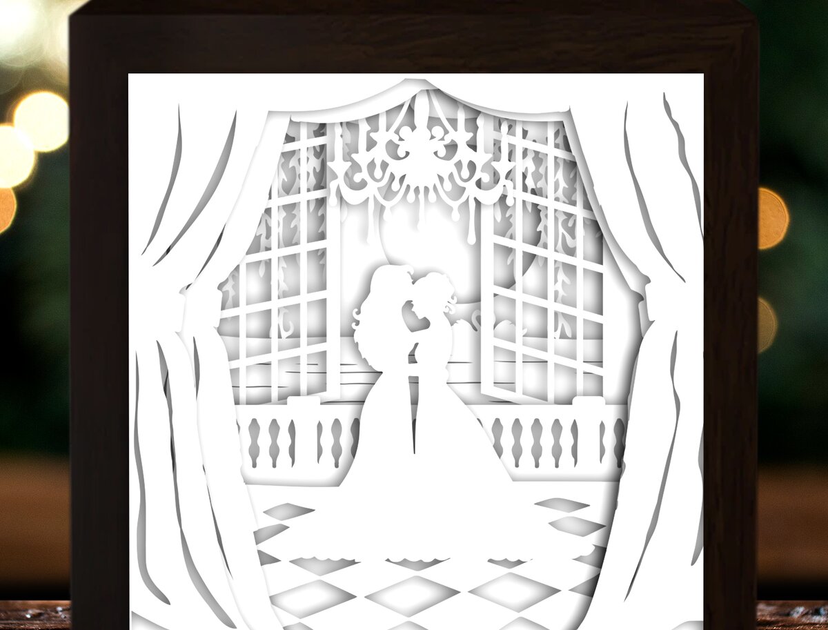 Σετ των 2 Intra απο ξύλο plywood  Χρώμα wenge 3mm-4mm πάχος - Χορευτικό Ζευγάρι Δίασταση 20x20 cm INTRAFABR-105642949