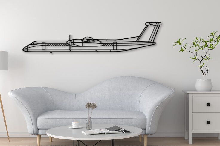 Intra απο ξύλο plywood  Χρώμα wenge 3mm-4mm πάχος - Dash Q400 Kaser Cut Aircraft Silhouette Δίασταση 20x20 cm INTRAFABR-112683693