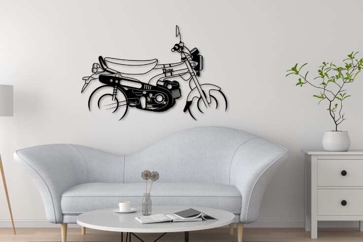 Σετ των 2 Intra απο ξύλο plywood  Χρώμα wenge 3mm-4mm πάχος - DAX Μοτοσικλέτα Σιλουέτα Δίασταση 20x20 cm INTRAFABR-64954937