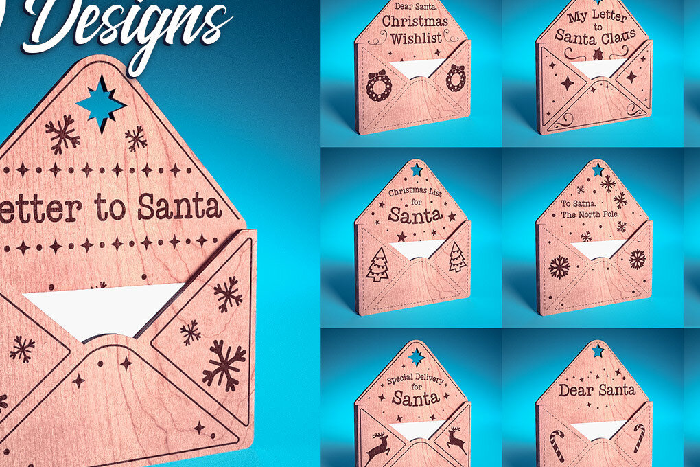 Σετ των 2 Intra απο ξύλο plywood  Χρώμα wenge 3mm-4mm πάχος - Dear Santa Ornament | Δίασταση 6x6 cm INTRAFABR-61978036