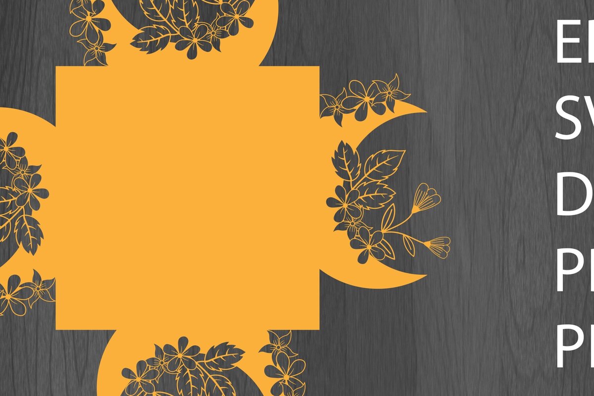 Intra απο ξύλο plywood  Χρώμα wenge 3mm-4mm πάχος - Διακόσμηση Floral Cards Papercut/Lasercut Δίασταση 20x20 cm INTRAFABR-99166271