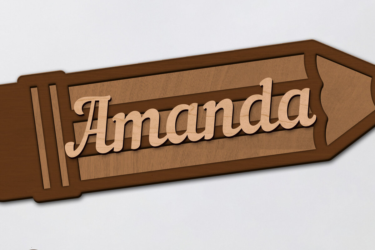 Σετ των 2 Intra απο ξύλο plywood  Χρώμα wenge 3mm-4mm πάχος - Πρότυπο κοπής λέιζερ με μολύβι διακόσμησης Δίασταση 3x6 cm INTRAFABR-100436264