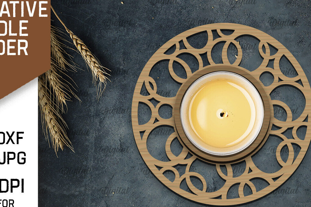 Intra απο ξύλο plywood  Χρώμα wenge 3mm-4mm πάχος - Διακοσμητικό Κηροπήγιο Σχέδιο LaserCut Δίασταση 30x20 cm INTRAFABR-115707569