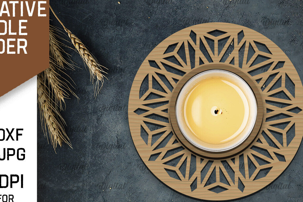 Intra απο ξύλο plywood  Χρώμα wenge 3mm-4mm πάχος - Διακοσμητικό Κηροπήγιο Σχέδιο LaserCut Δίασταση 30x20 cm INTRAFABR-87565699