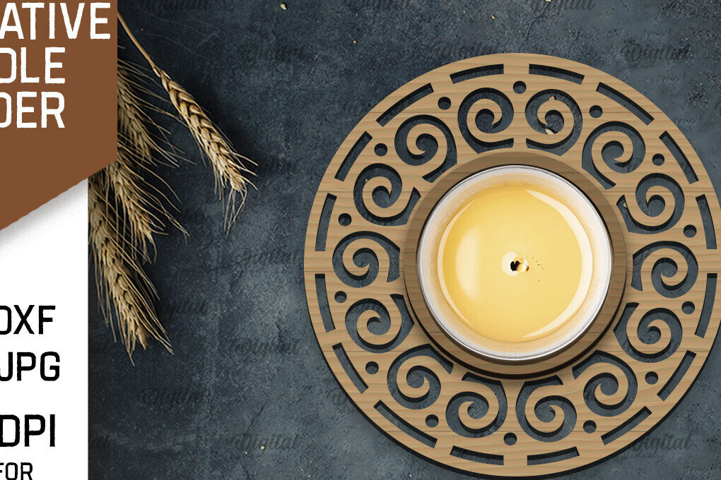 Intra απο ξύλο plywood  Χρώμα wenge 3mm-4mm πάχος - Διακοσμητικό Κηροπήγιο Σχέδιο LaserCut Δίασταση 30x20 cm INTRAFABR-89118082