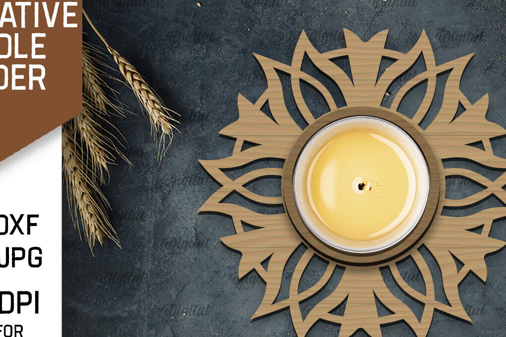 Intra απο ξύλο plywood  Χρώμα wenge 3mm-4mm πάχος - Διακοσμητικό Κηροπήγιο Σχέδιο LaserCut Δίασταση 30x20 cm INTRAFABR-113918710