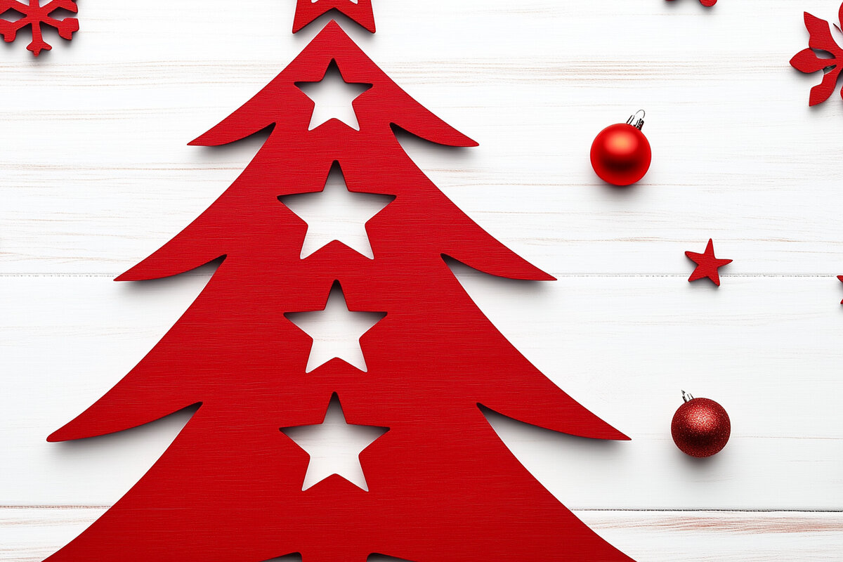 Σετ των 2 Intra απο ξύλο plywood  Χρώμα wenge 3mm-4mm πάχος - Διακοσμητικό κομμένο Χριστουγεννιάτικου Δέντρου Δίασταση 6x6 cm INTRAFABR-83893898