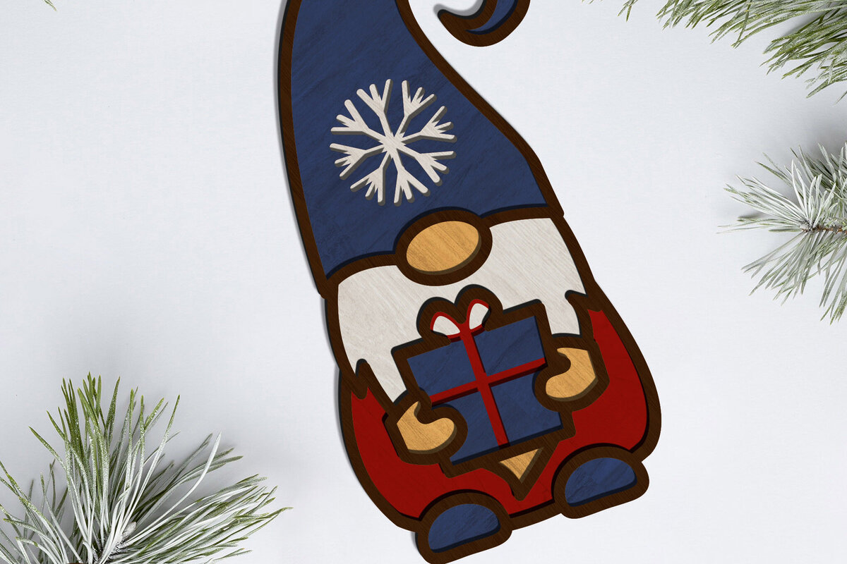 Σετ των 2 Intra απο ξύλο plywood  Χρώμα wenge 3mm-4mm πάχος - Διακοσμητικό Χριστουγεννιάτικο Δέντρο Παιχνίδι Gnome Δίασταση 4x4 cm INTRAFABR-107490365