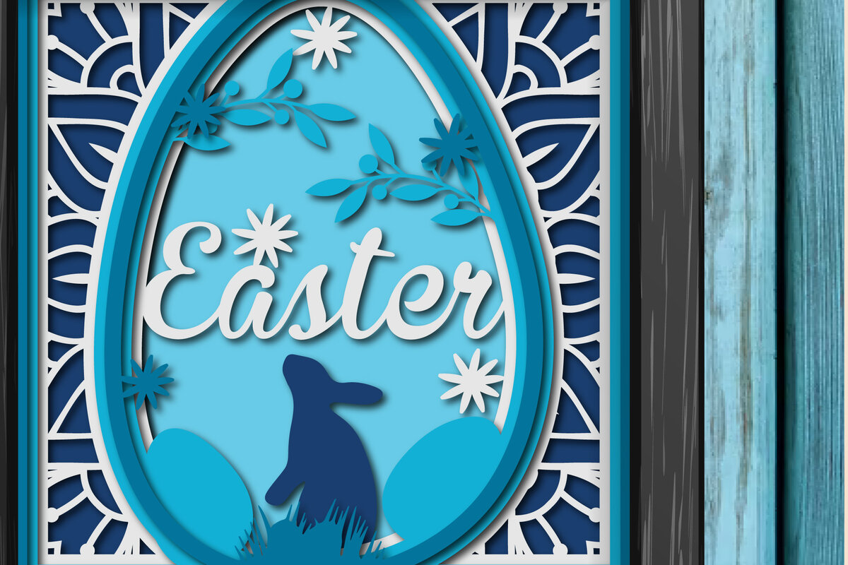 Intra απο ξύλο plywood  Χρώμα wenge 3mm-4mm πάχος - Διακοσμητικό Πασχαλινό Layer Shadow Box Δίασταση 25x25 cm INTRAFABR-100047422