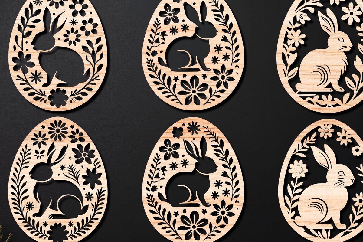 Σετ των 2 Intra απο ξύλο plywood  Χρώμα wenge 3mm-4mm πάχος - Διακοσμητικό Πασχαλινό Αυγό LaserCut Δίασταση 4x4 cm INTRAFABR-122962567