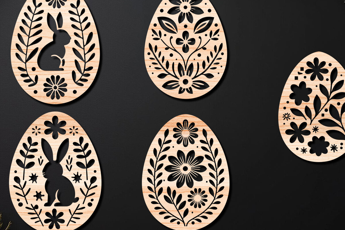 Σετ των 2 Intra απο ξύλο plywood  Χρώμα wenge 3mm-4mm πάχος - Διακοσμητικό Πασχαλινό Αυγό LaserCut Δίασταση 4x4 cm INTRAFABR-122962703