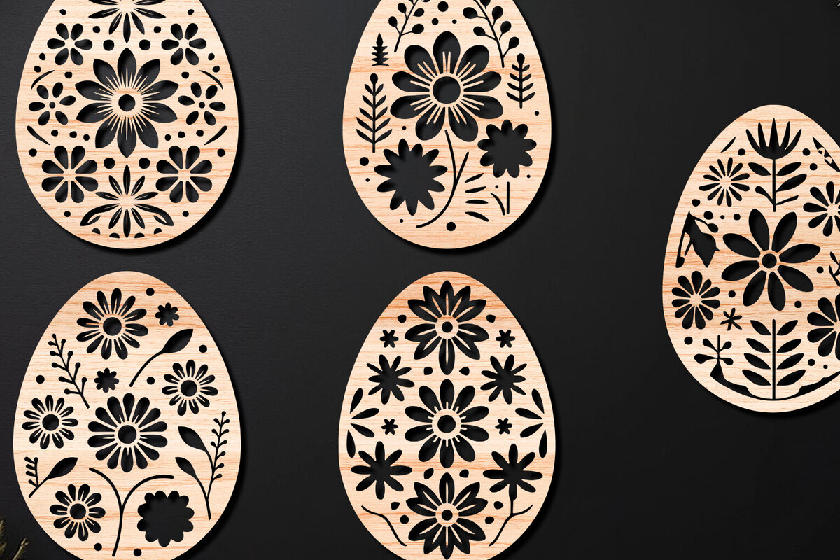 Σετ των 2 Intra απο ξύλο plywood  Χρώμα wenge 3mm-4mm πάχος - Διακοσμητικό Πασχαλινό Αυγό LaserCut Δίασταση 4x4 cm INTRAFABR-122962349