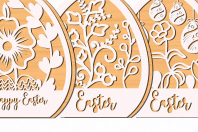 Σετ των 2 Intra απο ξύλο plywood  Χρώμα wenge 3mm-4mm πάχος - Διακοσμητικό Πασχαλινό Αυγό Cut Layer 1432 Δίασταση 15x15 cm INTRAFABR-117656456