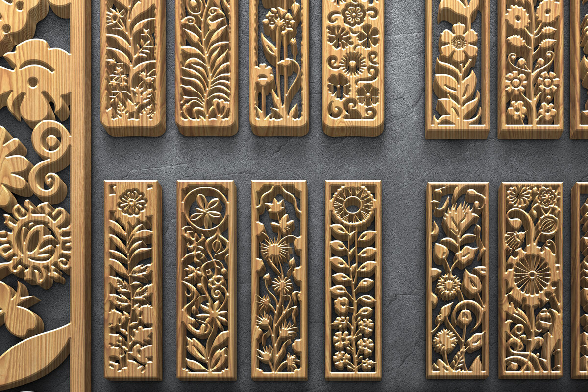 Intra απο ξύλο plywood  Χρώμα wenge 3mm-4mm πάχος - Σετ διακοσμητικό πάνελ λέιζερ λουλουδιών Δίασταση 3200x7200 cm INTRAFABR-116036186