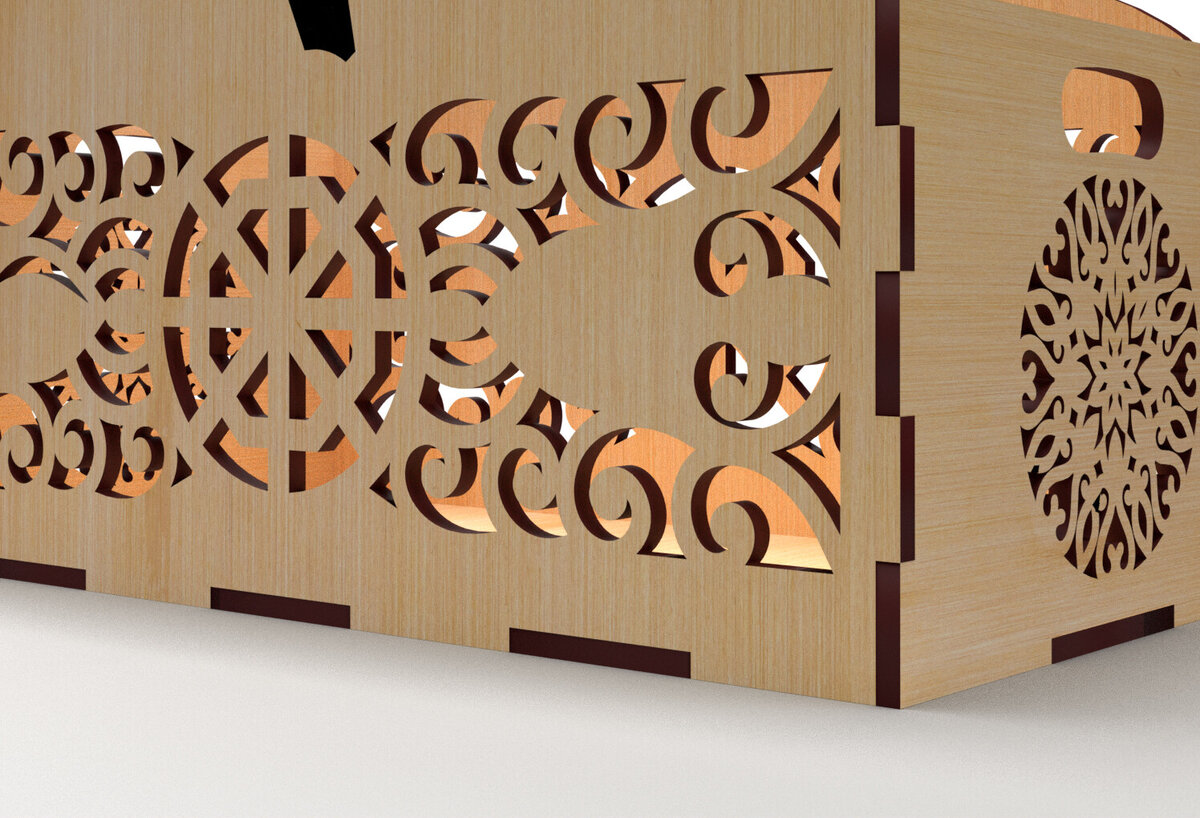 Σετ των 2 Intra απο ξύλο plywood  Χρώμα wenge 3mm-4mm πάχος - Διακοσμητικό κουτί δώρου Ξύλινο κουτί κοπής με λέιζερ Δίασταση 15x15 cm INTRAFABR-25952157