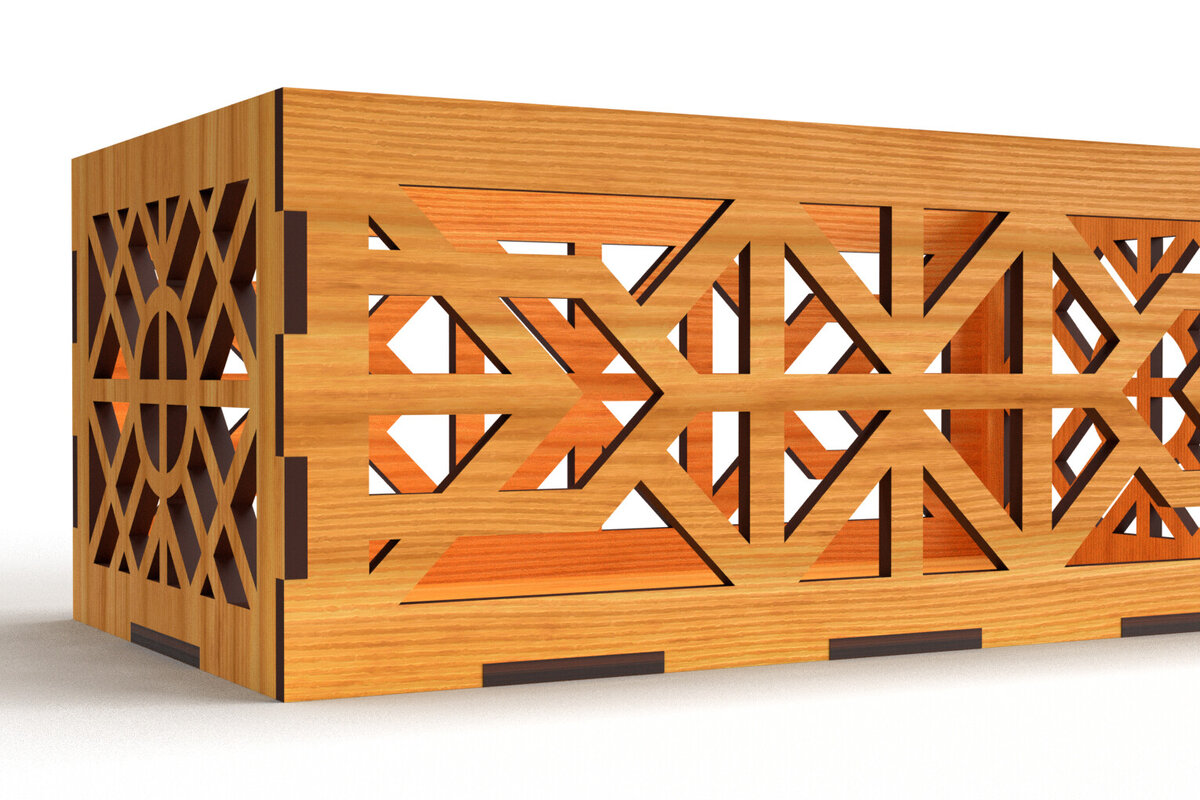 Σετ των 2 Intra απο ξύλο plywood  Χρώμα wenge 3mm-4mm πάχος - Διακοσμητικό κουτί δώρου Ξύλινο κουτί κοπής με λέιζερ Δίασταση 6x6 cm INTRAFABR-75644728