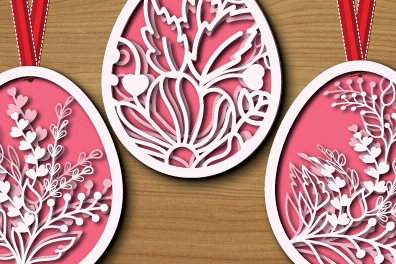 Intra απο ξύλο plywood  Χρώμα wenge 3mm-4mm πάχος - Διακοσμητικό Κρεμαστό Πασχαλινό Αυγό 1446 Δίασταση 15x15 cm INTRAFABR-117102344