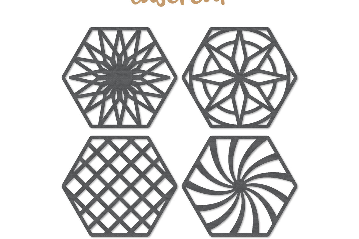 Intra απο ξύλο plywood  Χρώμα wenge 3mm-4mm πάχος - Διακοσμητικό εξάγωνο Lasercut Δίασταση 30x20 cm INTRAFABR-117943277