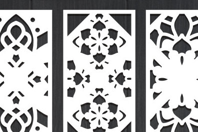 Intra απο ξύλο plywood  Χρώμα wenge 3mm-4mm πάχος - Διακοσμητικό πάνελ κοπής με λέιζερ Δίασταση 20x20 cm INTRAFABR-37321846