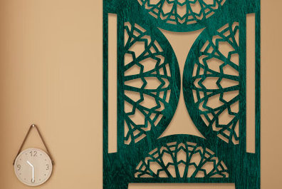 Intra απο ξύλο plywood  Χρώμα wenge 3mm-4mm πάχος - Διακοσμητικό πάνελ κοπής με λέιζερ Δίασταση 20x20 cm INTRAFABR-104128135