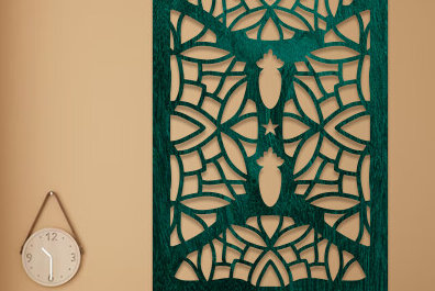 Intra απο ξύλο plywood  Χρώμα wenge 3mm-4mm πάχος - Διακοσμητικό πάνελ κοπής με λέιζερ Δίασταση 20x20 cm INTRAFABR-46539480