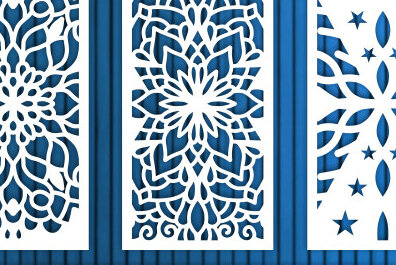 Intra απο ξύλο plywood  Χρώμα wenge 3mm-4mm πάχος - Διακοσμητικό πάνελ κοπής με λέιζερ διακόσμηση τοίχου Δίασταση 30x20 cm INTRAFABR-97564470