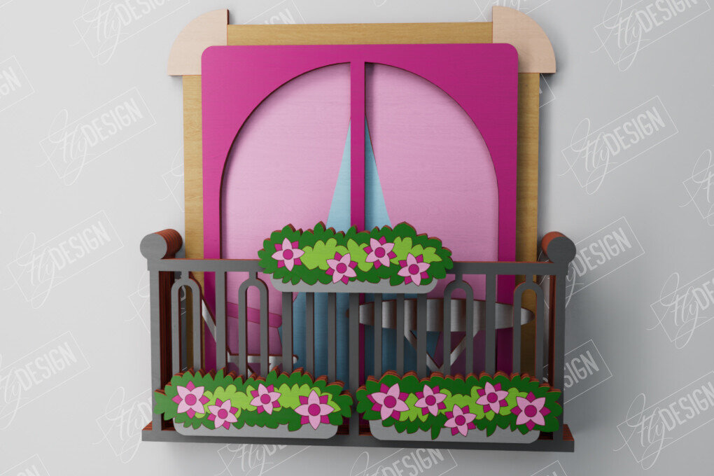 Intra απο ξύλο plywood  Χρώμα wenge 3mm-4mm πάχος - Διακοσμητικό Μπαλκόνι με στρώσεις | Τέχνη τοίχου Δίασταση 40x50 cm INTRAFABR-121326100