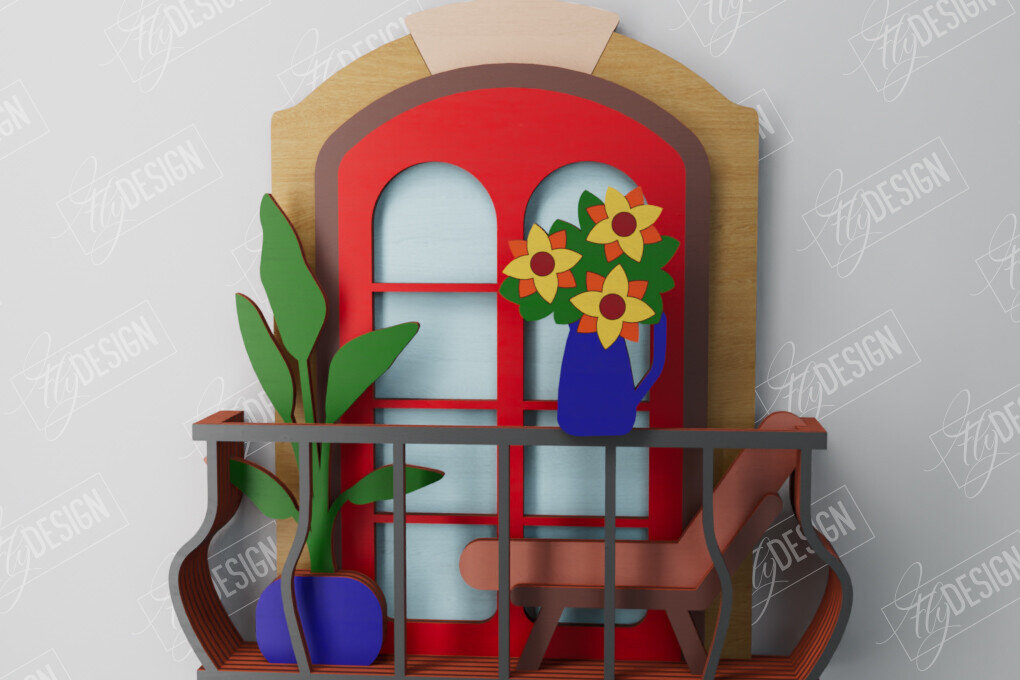 Intra απο ξύλο plywood  Χρώμα wenge 3mm-4mm πάχος - Διακοσμητικό Μπαλκόνι με στρώσεις | Τέχνη τοίχου Δίασταση 40x50 cm INTRAFABR-121326109