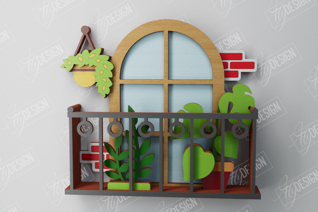 Intra απο ξύλο plywood  Χρώμα wenge 3mm-4mm πάχος - Διακοσμητικό Μπαλκόνι με στρώσεις | Τέχνη τοίχου Δίασταση 40x50 cm INTRAFABR-121326114