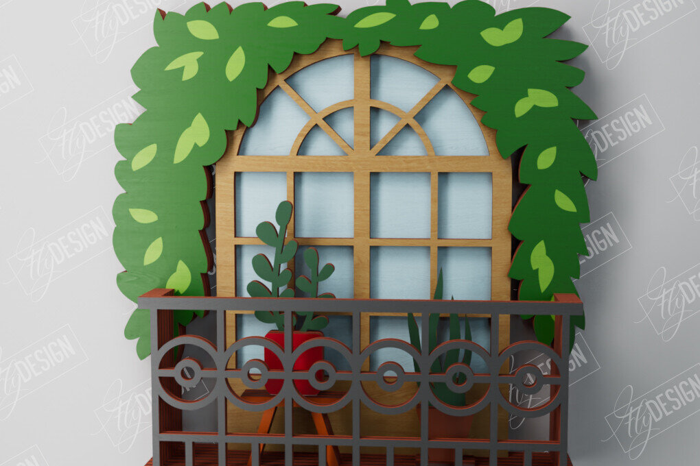 Intra απο ξύλο plywood  Χρώμα wenge 3mm-4mm πάχος - Διακοσμητικό Μπαλκόνι με στρώσεις | Τέχνη τοίχου Δίασταση 40x50 cm INTRAFABR-98691954