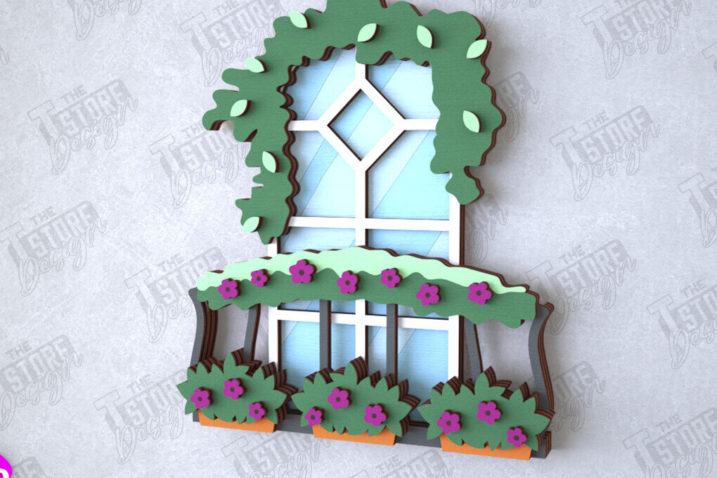 Intra απο ξύλο plywood  Χρώμα wenge 3mm-4mm πάχος - Διακοσμητικό Μπαλκόνι με στρώσεις | Διακόσμηση τοίχου Δίασταση 20x20 cm INTRAFABR-115370598