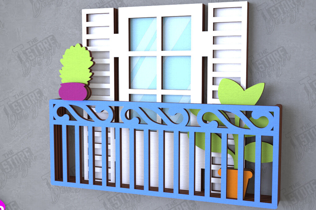 Intra απο ξύλο plywood  Χρώμα wenge 3mm-4mm πάχος - Διακοσμητικό Μπαλκόνι με στρώσεις | Διακόσμηση τοίχου Δίασταση 20x20 cm INTRAFABR-115434229