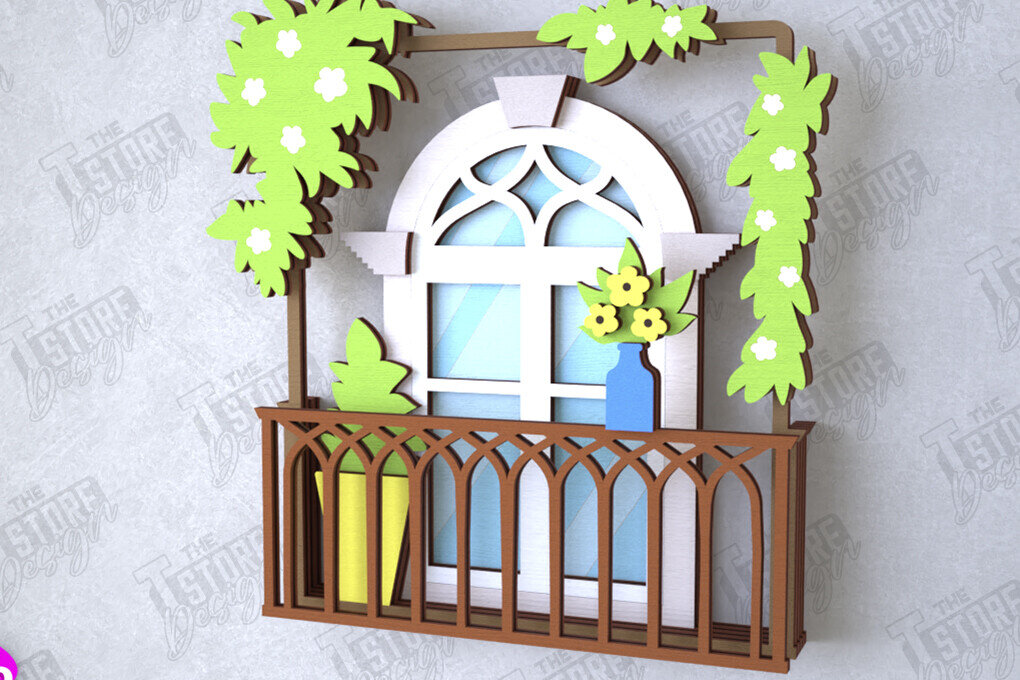 Intra απο ξύλο plywood  Χρώμα wenge 3mm-4mm πάχος - Διακοσμητικό Μπαλκόνι με στρώσεις | Διακόσμηση τοίχου Δίασταση 20x20 cm INTRAFABR-115434234