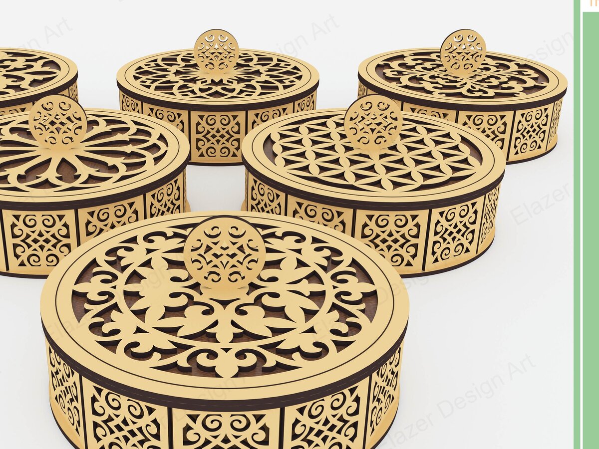 Intra απο ξύλο plywood  Χρώμα wenge 3mm-4mm πάχος - Διακοσμητικό στρογγυλό κουτί Αρχεία Δίασταση 180x180 cm INTRAFABR-119069336