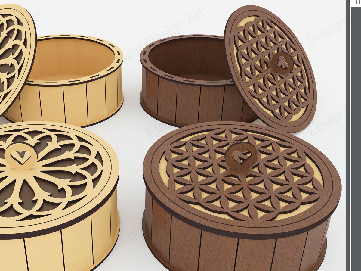 Intra απο ξύλο plywood  Χρώμα wenge 3mm-4mm πάχος - Διακοσμητικό στρογγυλό κουτί Αρχεία Δίασταση 180x180 cm INTRAFABR-98692350