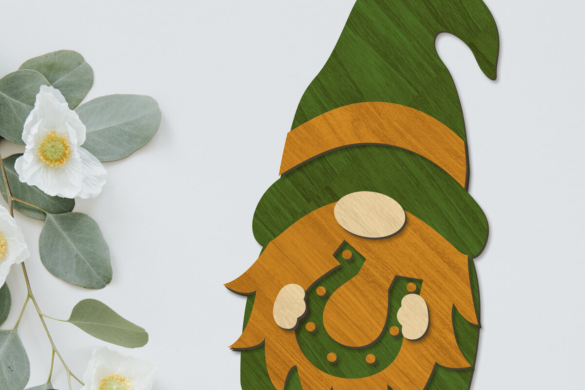 Intra απο ξύλο plywood  Χρώμα wenge 3mm-4mm πάχος - Διακοσμητικό Gnome για την ημέρα του Αγίου Πατρικίου Δίασταση 34x7 cm INTRAFABR-81735727