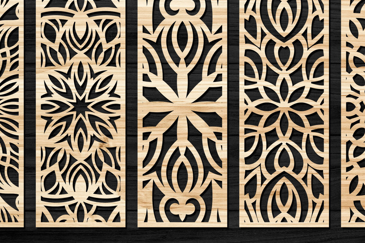 Σετ των 2 Intra απο ξύλο plywood  Χρώμα wenge 3mm-4mm πάχος - Διακοσμητικό πάνελ κοπής λέιζερ WallDecor Δίασταση 6x6 cm INTRAFABR-113537051