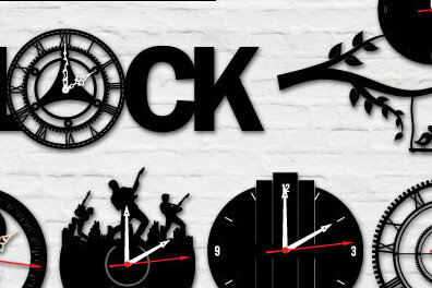 Σετ των 2 Intra απο ξύλο plywood  Χρώμα wenge 3mm-4mm πάχος - Διακοσμητικό Ρολόι Τοίχου Πακέτο κοπής με λέιζερ Δίασταση 20x20 cm INTRAFABR-113537616