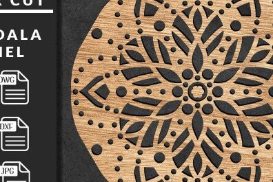 Intra απο ξύλο plywood  Χρώμα wenge 3mm-4mm πάχος - Διακοσμητικό τοίχου Mandala Κοπή Laser Δίασταση 30x30 cm INTRAFABR-113538026