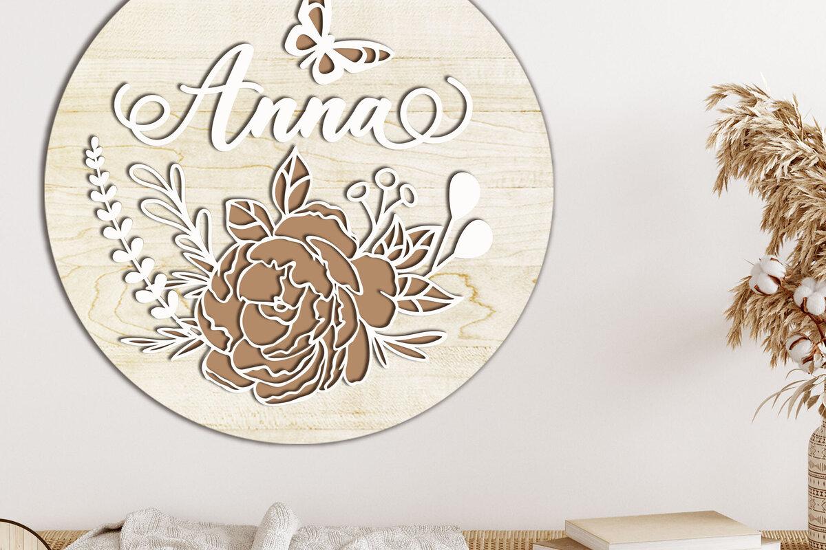 Σετ των 2 Intra απο ξύλο plywood  Χρώμα wenge 3mm-4mm πάχος - Διακοσμητικό πάνελ τοίχου, με λέιζερ Δίασταση 14x14 cm INTRAFABR-113536772