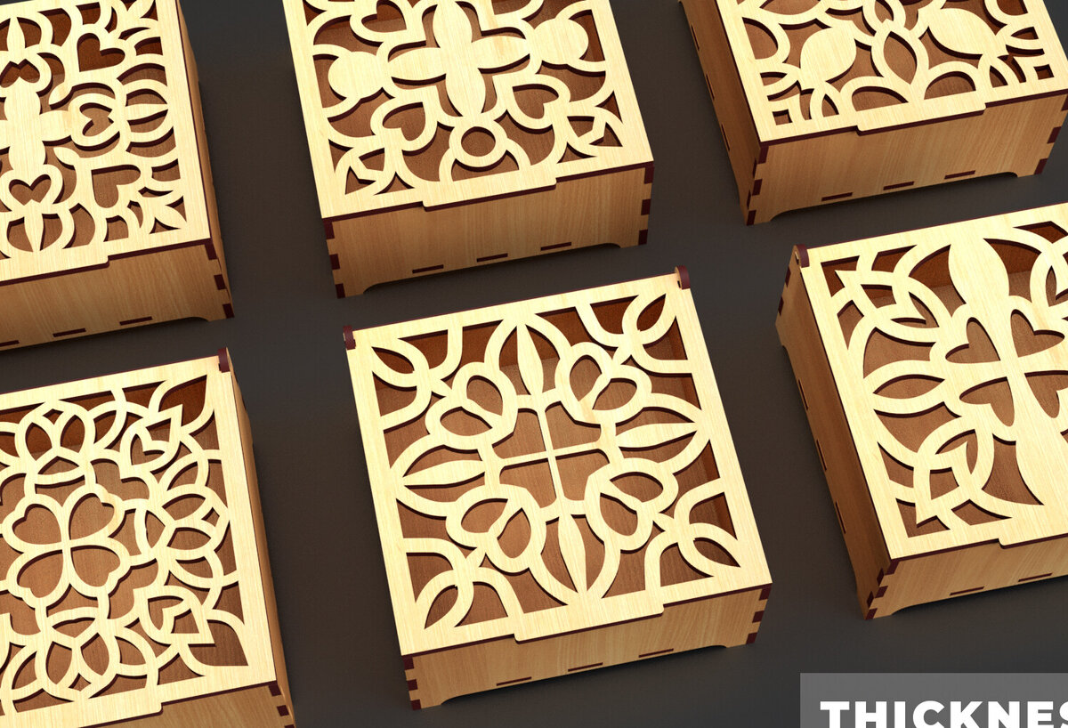 Σετ των 2 Intra απο ξύλο plywood  Χρώμα wenge 3mm-4mm πάχος - Διακοσμητικό Ξύλινο Κουτί Δώρου Κοπή Laser Δίασταση 6x6 cm INTRAFABR-113537022