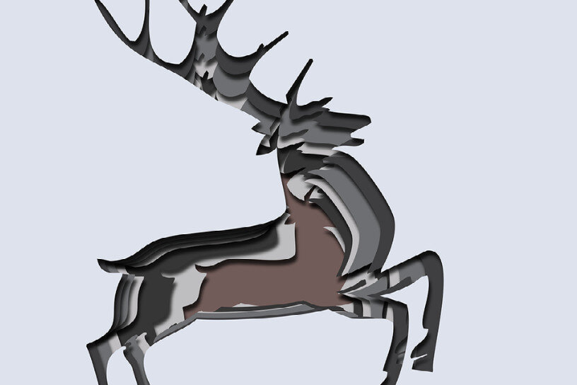 Intra απο ξύλο plywood  Χρώμα wenge 3mm-4mm πάχος - Ελάφι Δίασταση 10x15 cm INTRAFABR-48374373