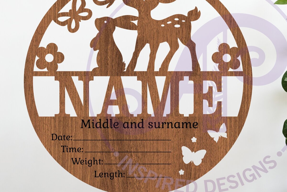 Intra απο ξύλο plywood  Χρώμα wenge 3mm-4mm πάχος - Στατιστικά για νεογέννητα ελάφια και λαγουδάκια, γέννηση Δίασταση 30x20 cm INTRAFABR-112325799