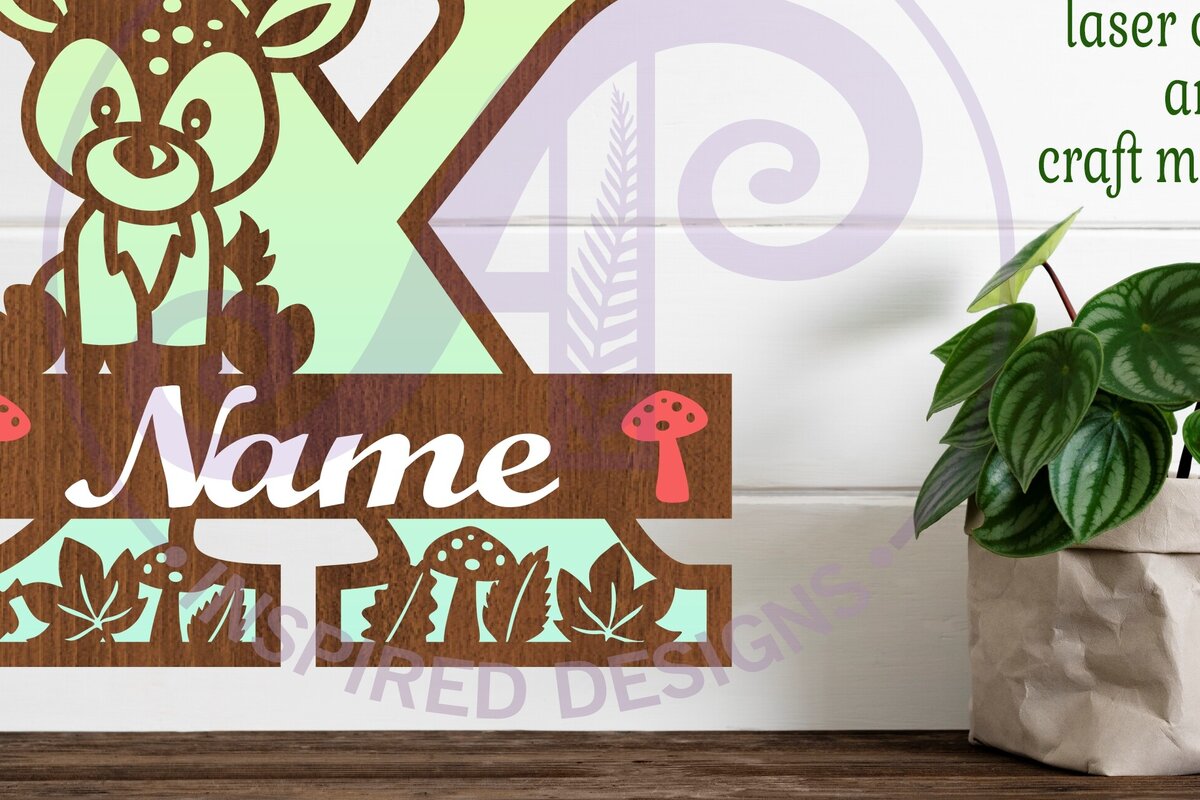 Intra απο ξύλο plywood  Χρώμα wenge 3mm-4mm πάχος - Μονόγραμμα με κεφαλαίο ελάφι Επιστολή X Δίασταση 30x20 cm INTRAFABR-93245665